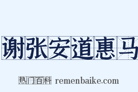 谢张安道惠马是什么意思的图片